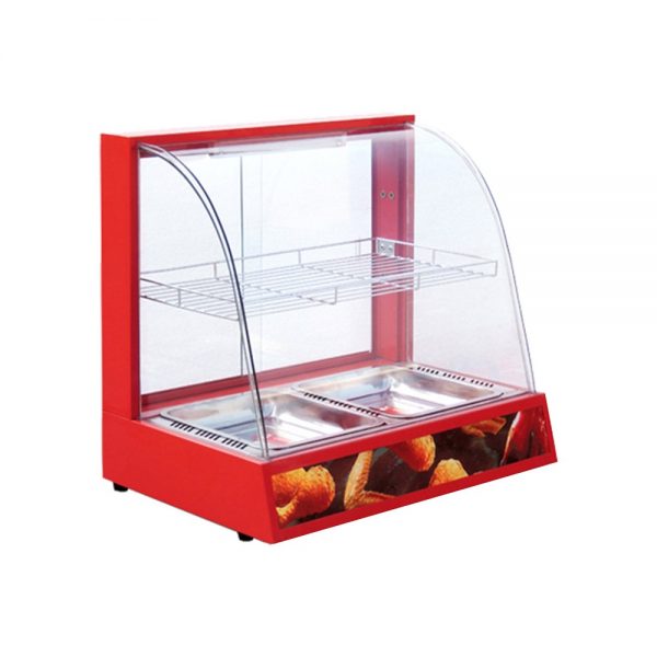 Vitrina caliente sobre mostrador (cristal curvo)
