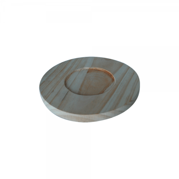 Base de madera, comal redondo para carne