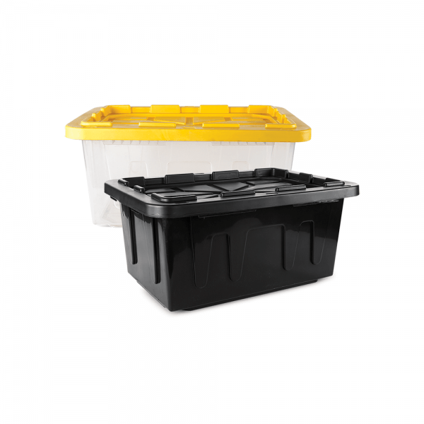 Caja con Tapa Polipropileno, 100 Lt. - Negra o Transparente