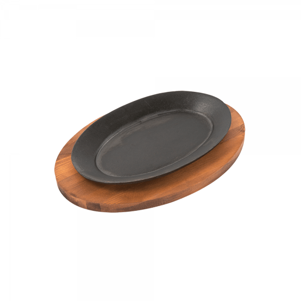 Comal para carne ovalado, acero al carbón (29 x 20 cms)