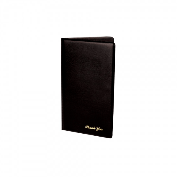 Porta cuenta negro tipo piel 5.75 x 9.5